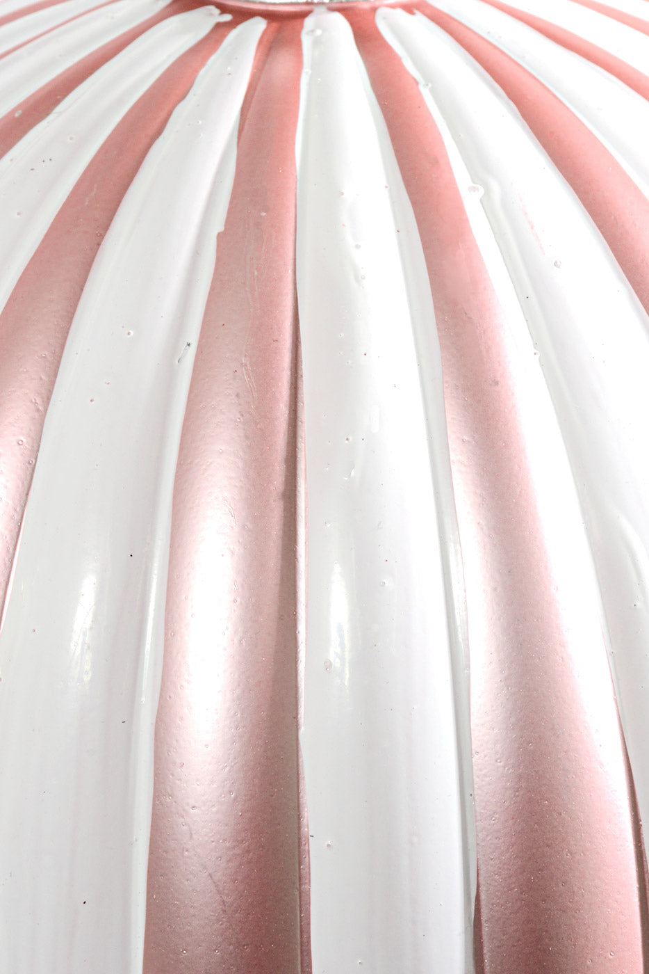 250MM Plastic Pumpkin Ball Ornament Pink/White