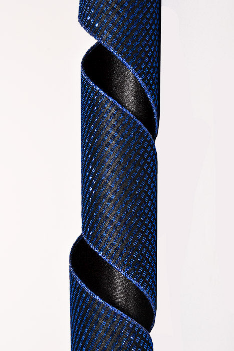 4" X 10Yds Wired Metallic Rishi Solid Ribbon Navy