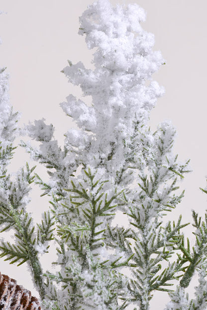 20" Snow Pine Pick Cone Green/White