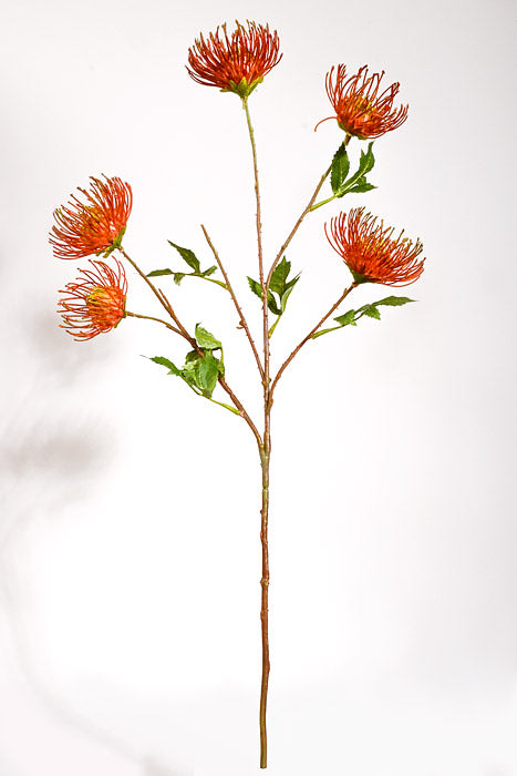 27" Artificial Leucospermum Spray Orange