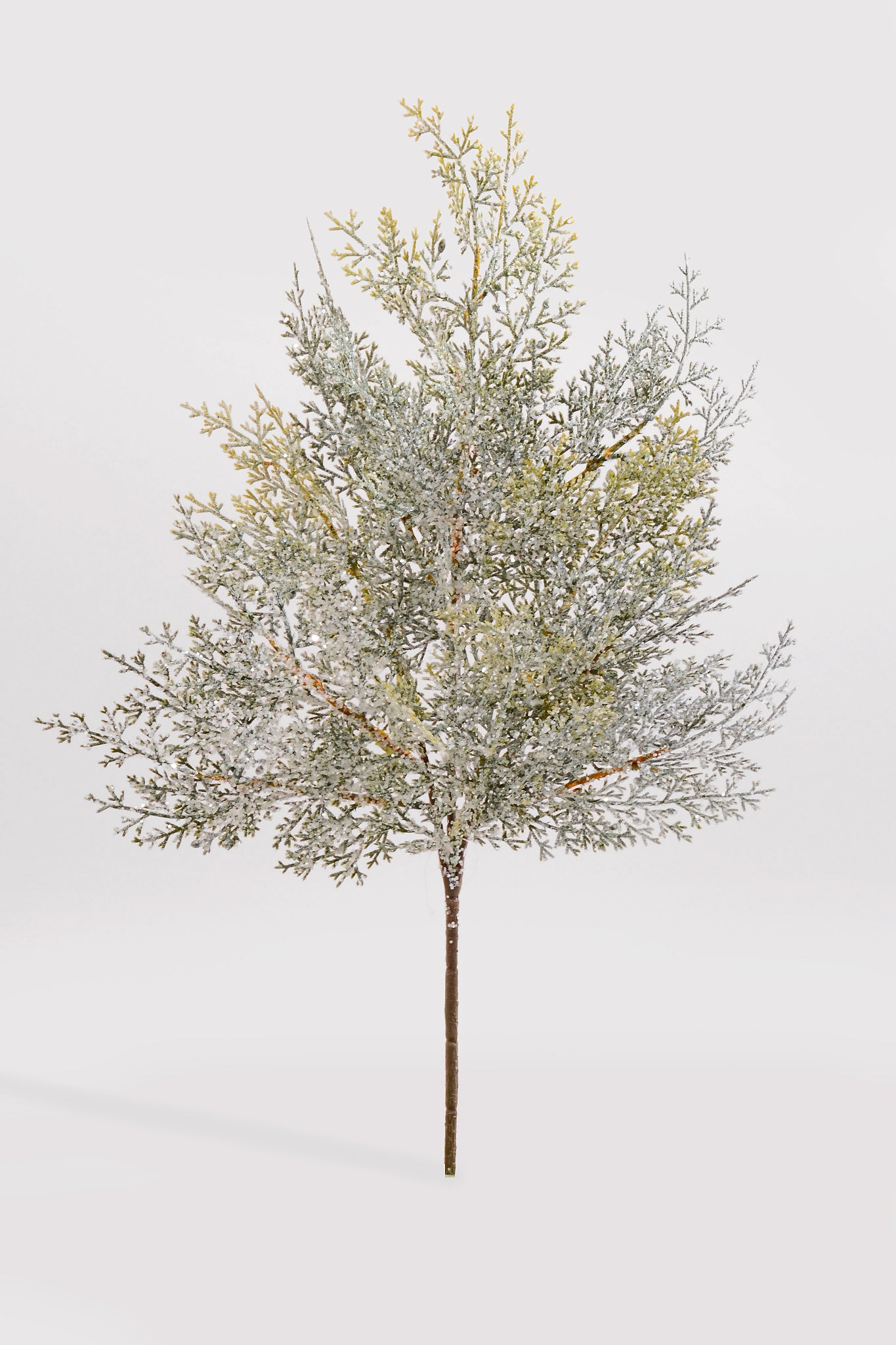 17" Glitter Snow Cedar Pick White/Gray