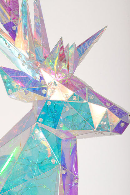 27" X 36" Lighted Standing Deer Iridescent Clear