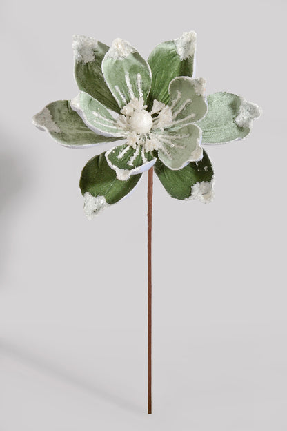 22" Velvet W/ Glitter Magnolia Stem Matcha