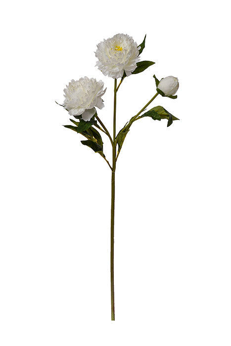 29.5" Silk Peony Spray White