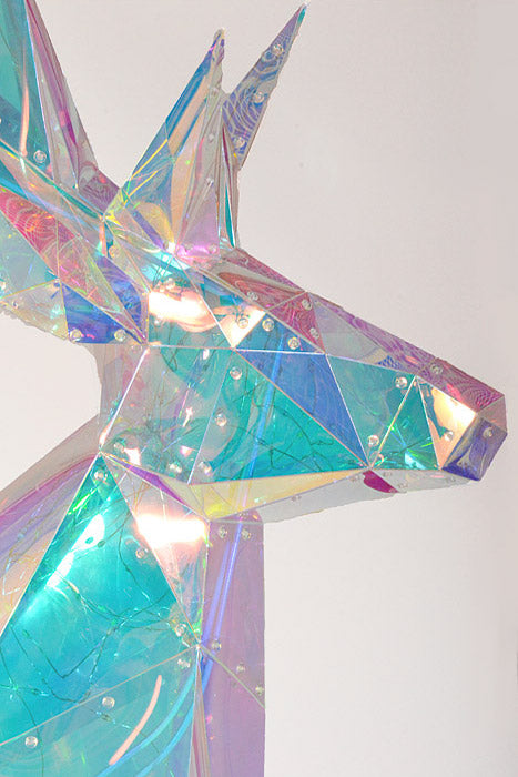 44" X 57" Lighted Standing Deer Iridescent Clear