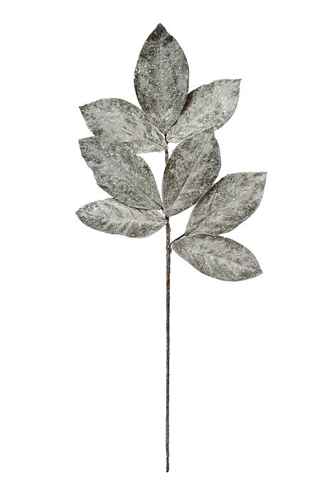 32" Magnolia Leaf Snow Spray White/Green