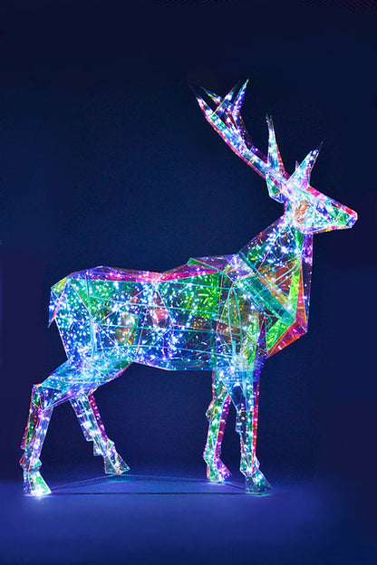 44" X 57" Lighted Standing Deer Iridescent Clear