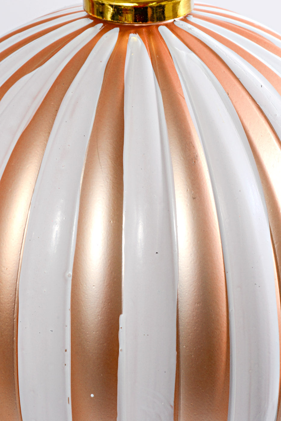 250MM Plastic Pumpkin Ball Ornament Gold/White