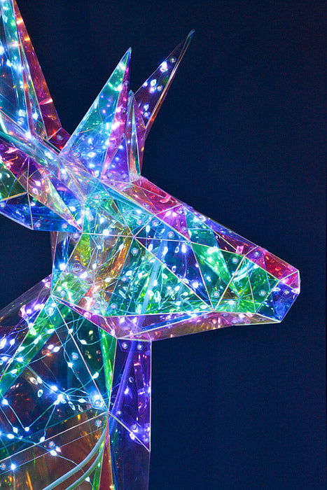 44" X 57" Lighted Standing Deer Iridescent Clear