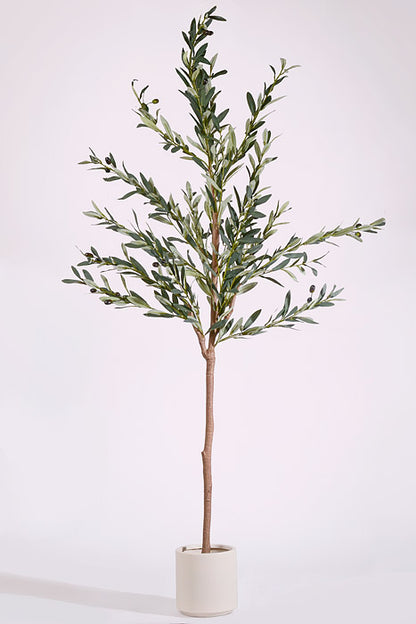 71" Artificial Olive Tree w/Pot Grey/Green