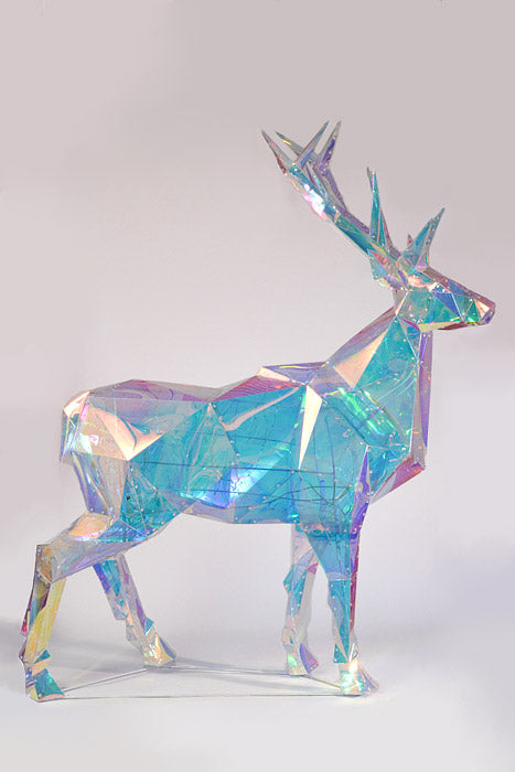 44" X 57" Lighted Standing Deer Iridescent Clear