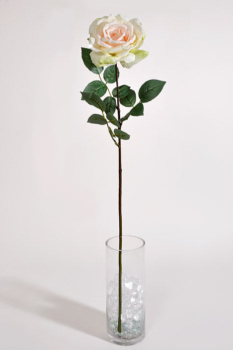 30" Silk Queen Anne Rose Cream/Peach