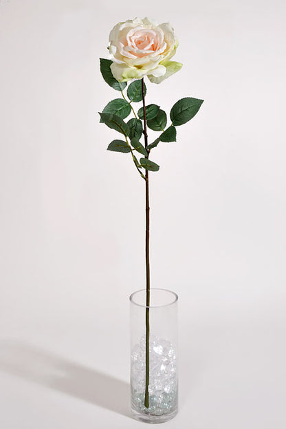 30" Silk Queen Anne Rose Cream/Peach