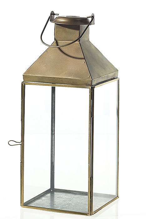 5.5&quot; X 14&quot; Founder Lantern (Clear/Brass)