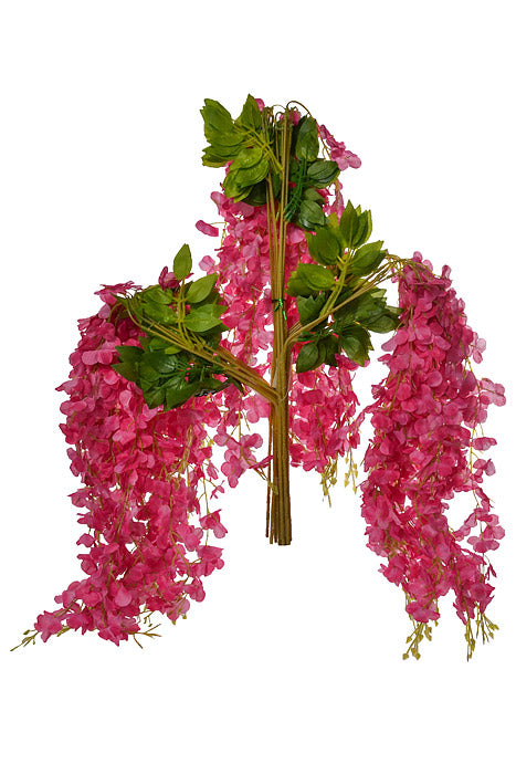 37.5" Silk Wisteria Hanging Spray Hot Pink Pkg/12