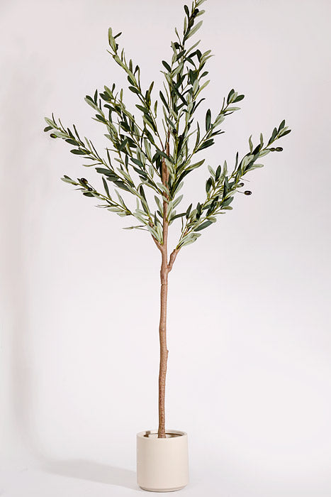 59" Artificial Olive Tree w/Pot Grey/Green