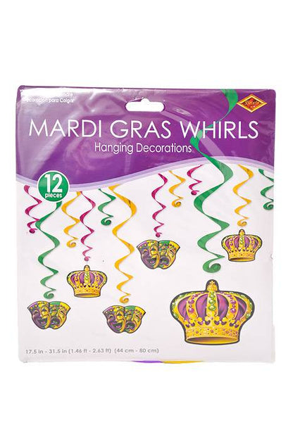 17.5 - 31.5" Mardi Gras Whirls (pkg12)