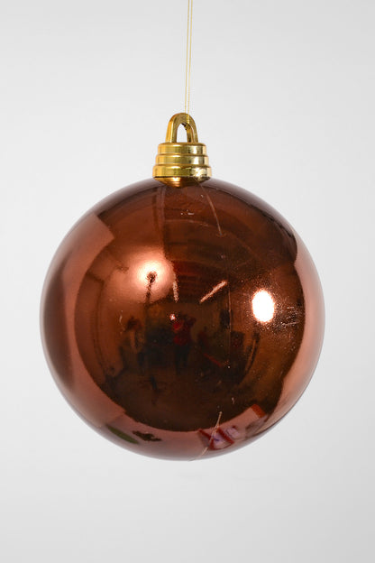 250Mm Shiny Plastic Ornament Ball Ornament Brown