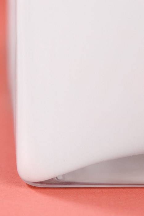 7" X 7" X 7" Cube Glass Vase White