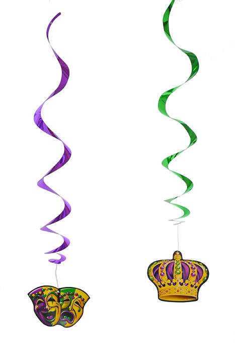 17.5 - 31.5" Mardi Gras Whirls (pkg12)