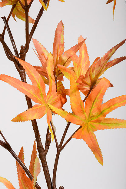 31.5" Silk Maple Leaf Spray Orange