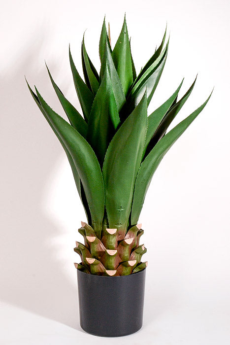 35.5" Artificial Agave Plant In Pot Green