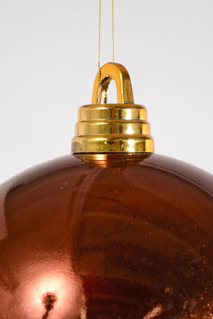 250Mm Shiny Plastic Ornament Ball Ornament Brown