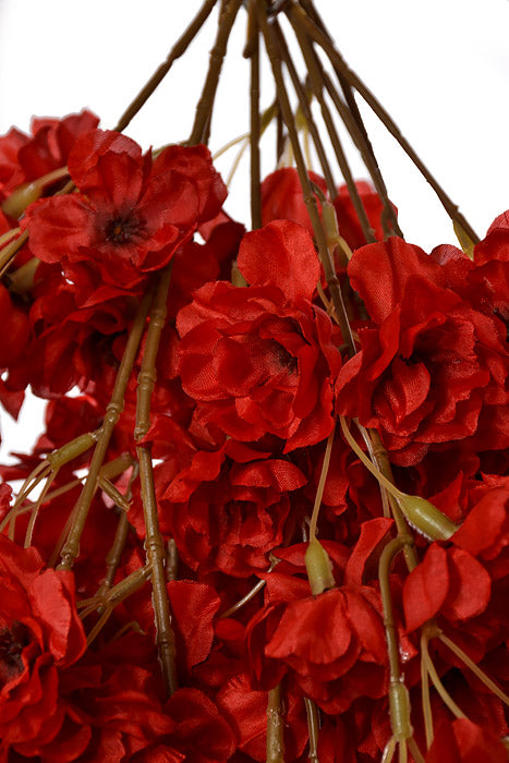 39.5" Silk Cherry Blossom Bush Red