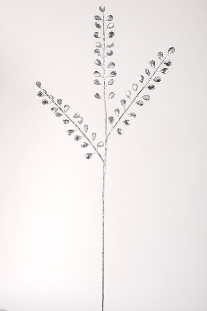 28.5" Crystal Bead Spray Silver