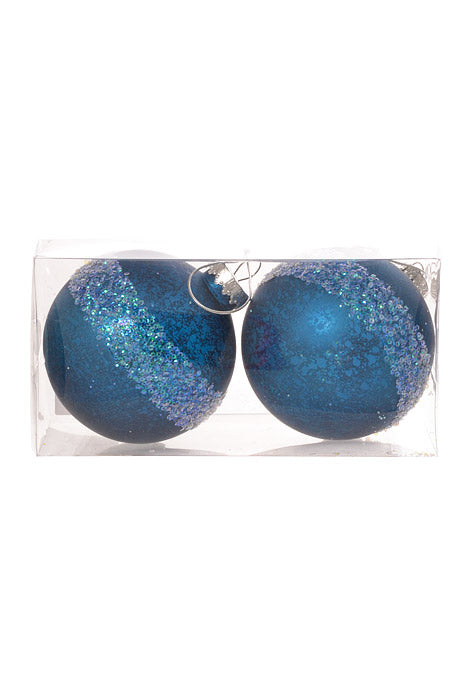 120Mm Pet Ball W/Laser Glitter Ornament Mercury (Dark Blue) Pkg/2