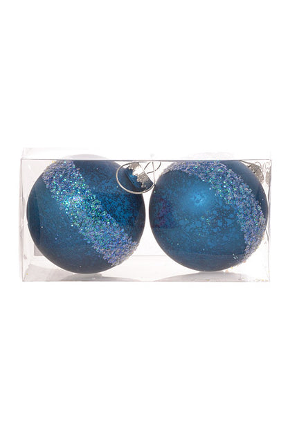 120Mm Pet Ball W/Laser Glitter Ornament Mercury (Dark Blue) Pkg/2