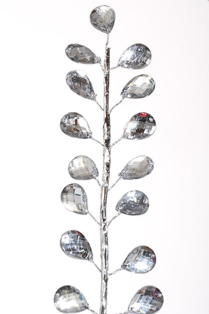 28.5" Crystal Bead Spray Silver