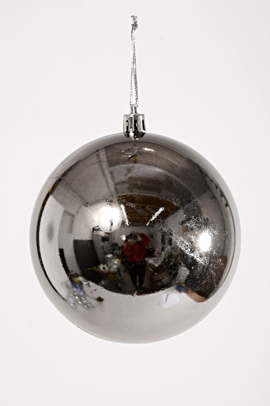 100MM Plastic Shiny Ball Ornament Charcoal Box/6
