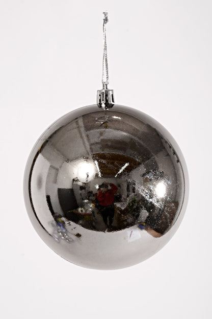 100MM Plastic Shiny Ball Ornament Charcoal Box/6