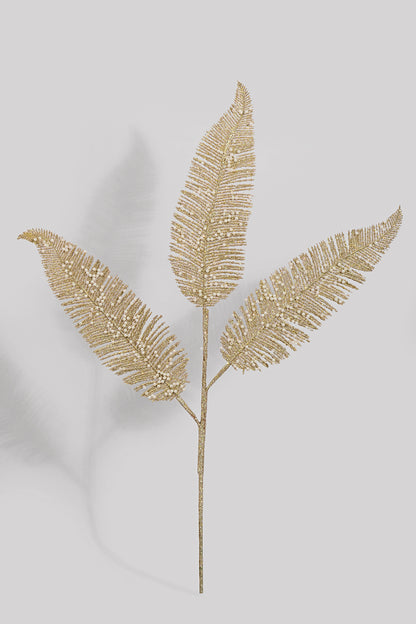 24.5" Pearl Fern Glitter Spray Champagne