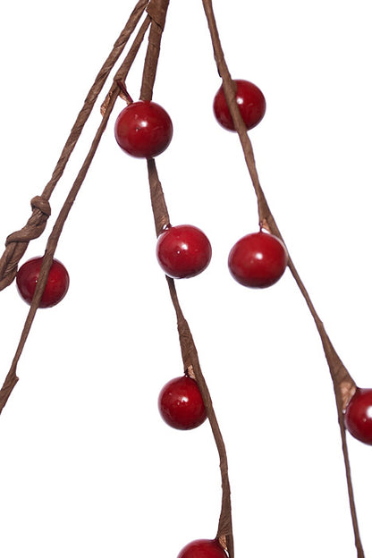60" Natural Berry Garland Natural Red