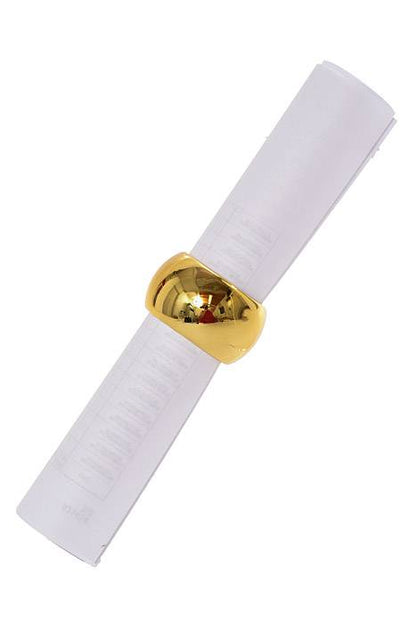 2" Plastic Round Napkin Holder Ring Gold Pkg/6