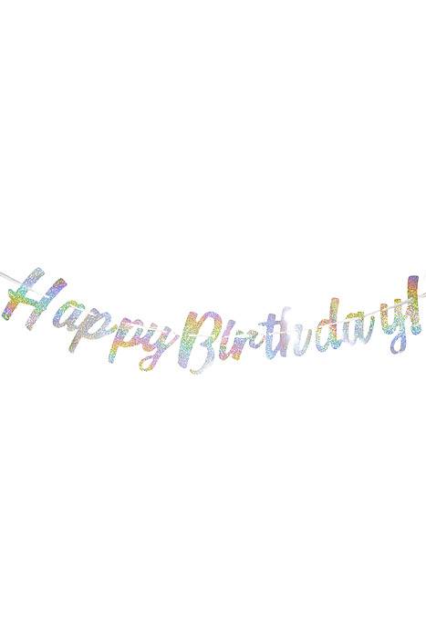 8.25" X 5 Ft Happy Birthday Streamer Silver