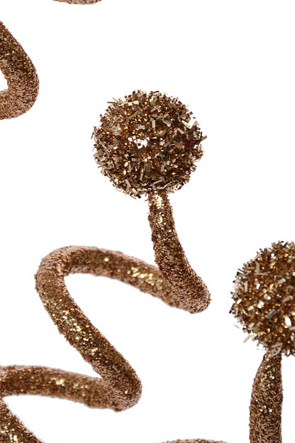 29.5" Glitter Swirl Ball Ornament Spray Rose Gold