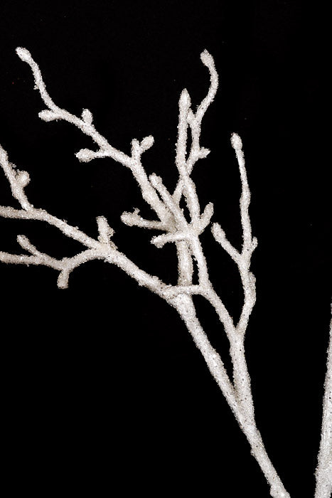 36" Iced Twig Spray White