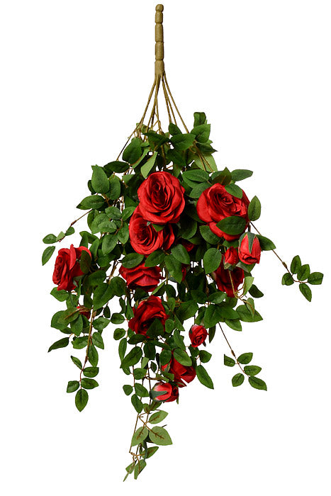 33.5" Rose Hanging Bush Red