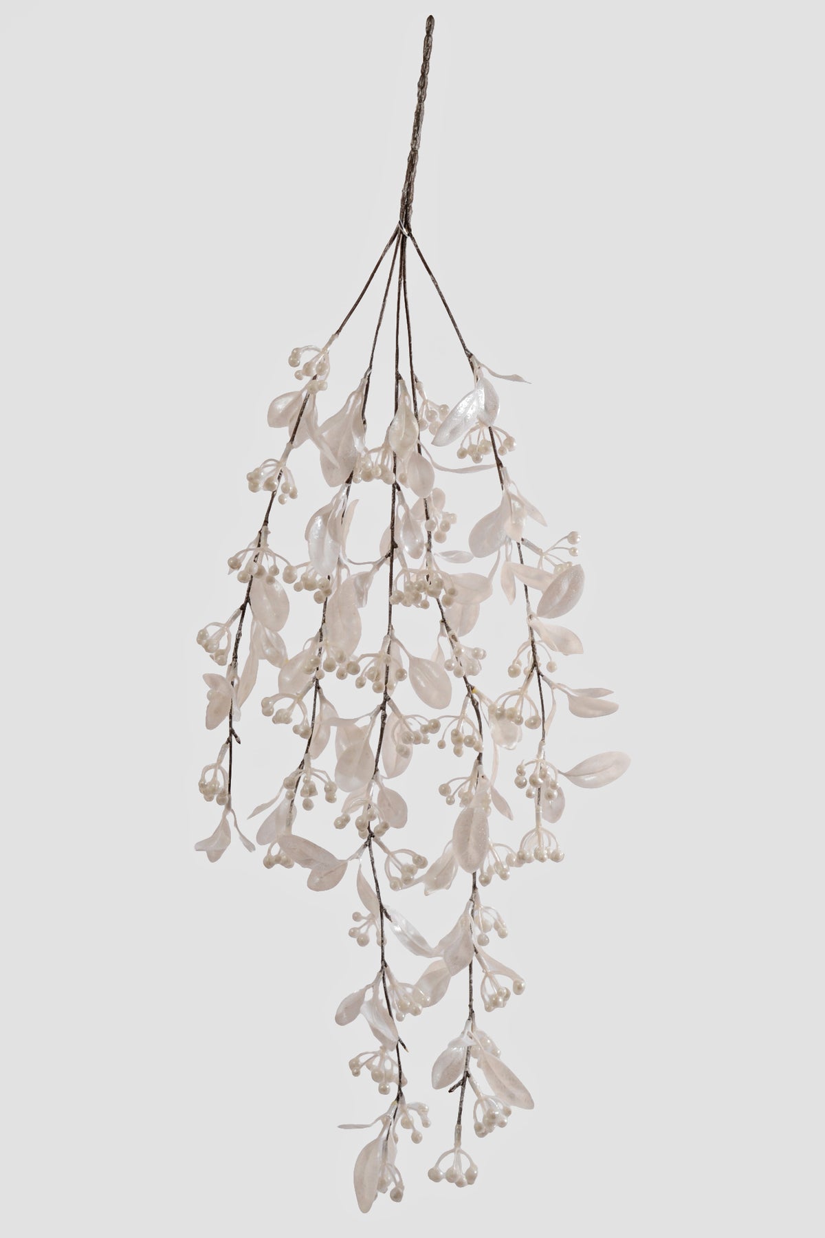 29" Berries/Leaves Hanging Bush White