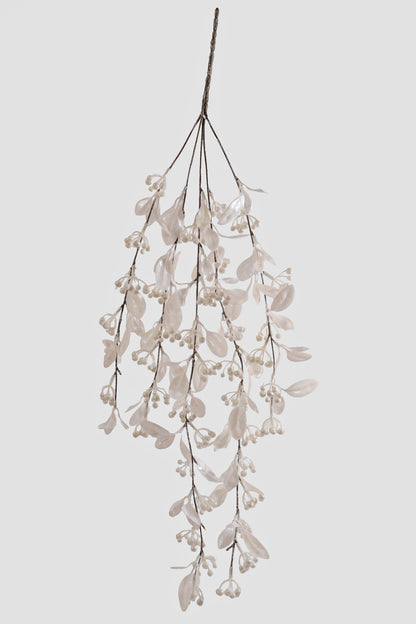 29" Berries/Leaves Hanging Bush White