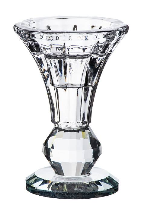 3.5&quot; Crystal Single Candle Holder Clear