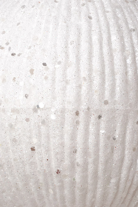 150Mm Styrofoam Ball Ornament W/Glitter (White)