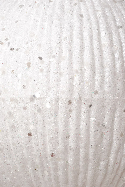 150Mm Styrofoam Ball Ornament W/Glitter (White)