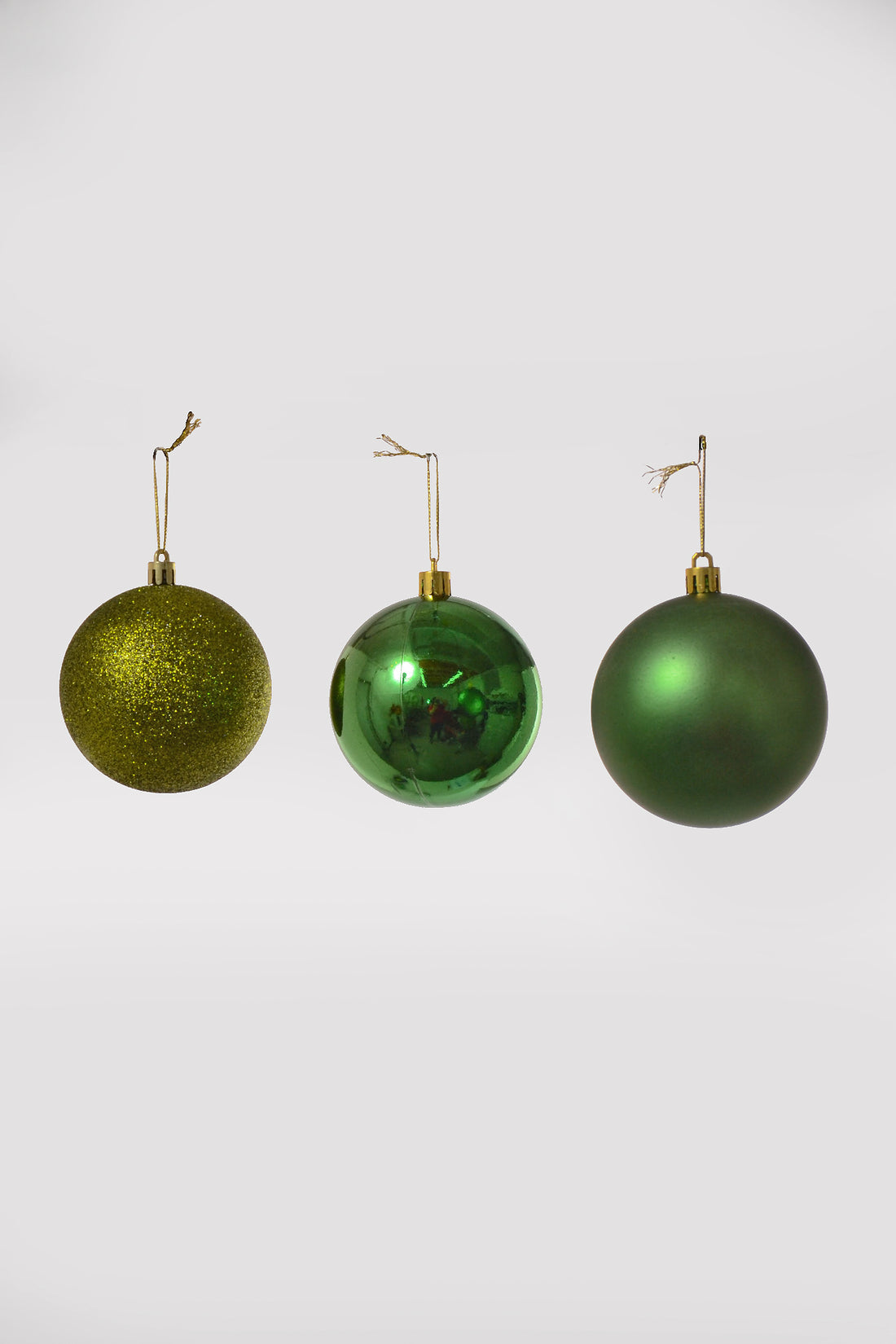 80Mm Shiny/Matte/Glitter Plastic Ornament Ball Sage Box/6