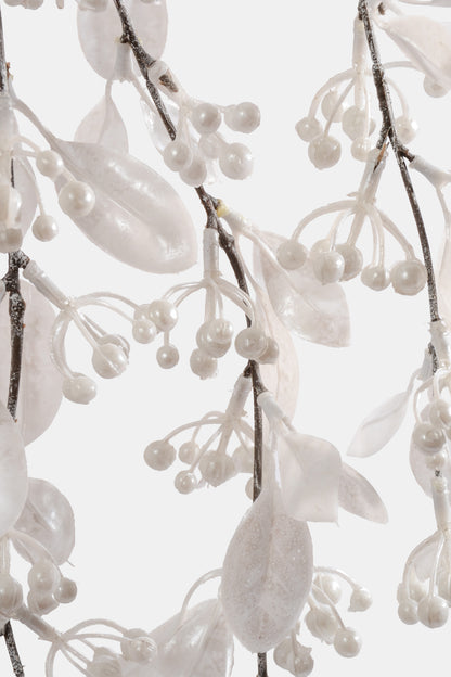 29" Berries/Leaves Hanging Bush White
