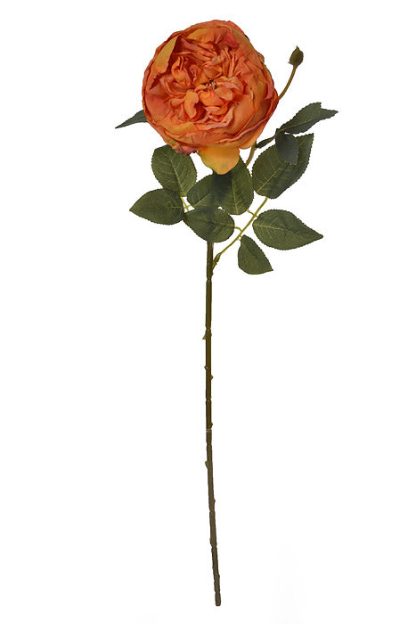 28.5" Silk Cottage Rose Spray Orange