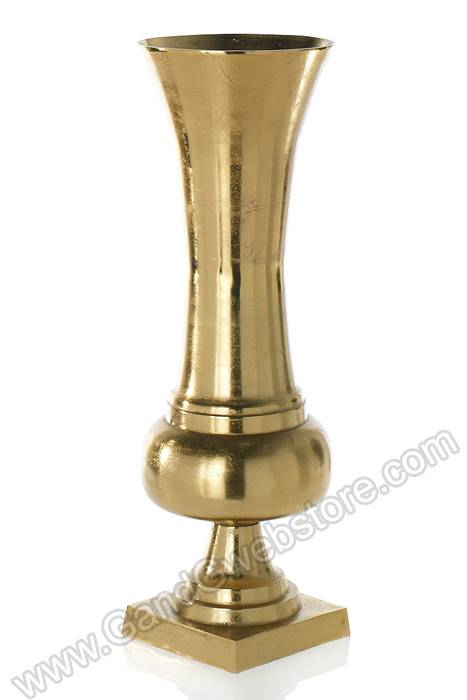10.5" X 32.25" Metal Majesty Vase Gold
